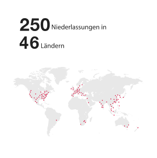 240 Niederlassungen in 46 Ländern