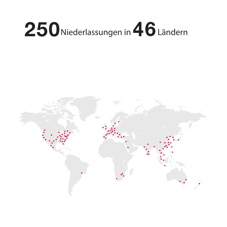 240 Niederlassungen in 46 Ländern