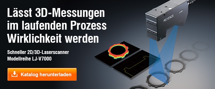 Lässt 3D-Messungen im laufenden Prozess Wirklichkeit werden [[Schneller 2D/3D-Laserscanner Modellreihe LJ-V7000] Broschüre herunterladene