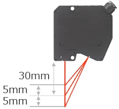 Referenzabstand 30 mm Messbereich 5 mm