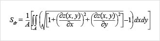 Sdr (Developed interfacial area ratio)