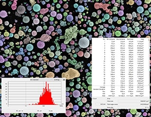 Partikelgrößenverteilung und -analyse mittels Bildverarbeitung
