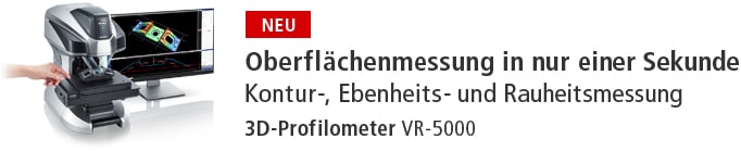 [NEU]Oberflächenmessung in nur einer Sekunde Kontur-, Ebenheits- und Rauheitsmessung | 3D-Profilometer VR-5000